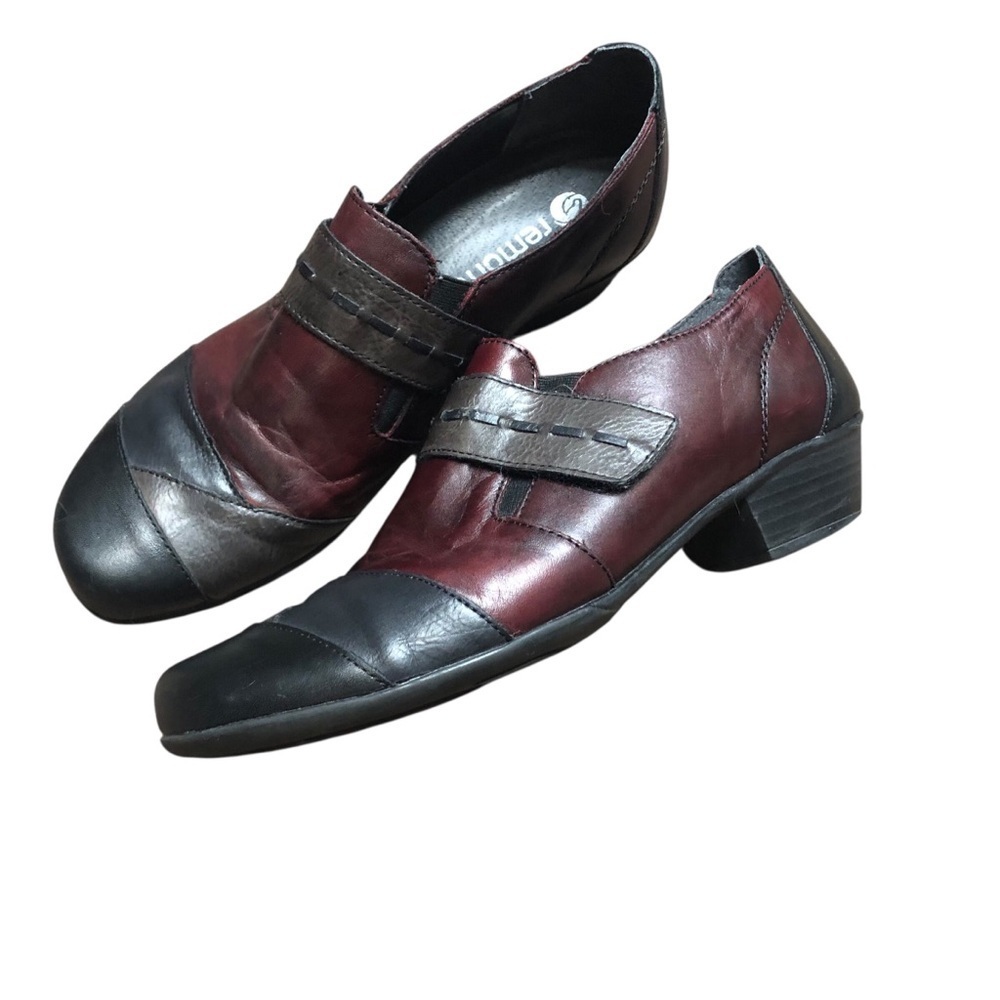 Remonte 39 US 8 Y2K Patchwork Leather Clog Shoe Loafer Casual Twee Preppy Retro